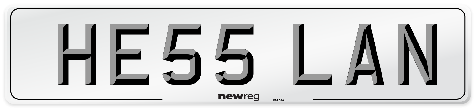 HE55 LAN Number Plate from New Reg